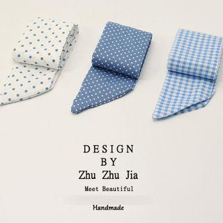 Check / Dotted Narrow Scarf Hair Tie