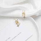 Sterling Silver Star Drop Earring 1 Pair - 925 Silver - Pearl - One Size