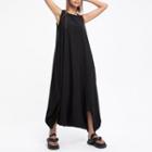 Sleeveless Plain Jumpsuit Black - One Size
