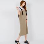 Contrast-strap Linen Blend Jumper Dress