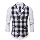 Gingham Double-breasted Vest