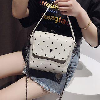 Faux Leather Polka Dot Shoulder Bag