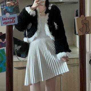 Fleece Jacket / Mini A-line Tube Dress