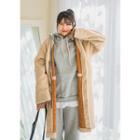 Tall Size Detachable-hooded Sherpa-fleece Coat