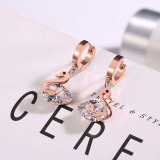 Gemstone Swan Ear Stud