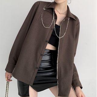 Chain-accent Shirt Jacket