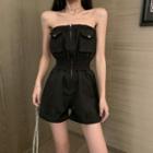 Sleeveless Zip-up Romper