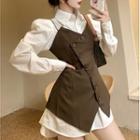 Mini A-line Shirtdress / Asymmetrical Mini A-line Overall Dress