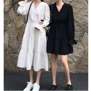 Small Dress Long-sleeve Small High-waist Skirt Maxi Skirt