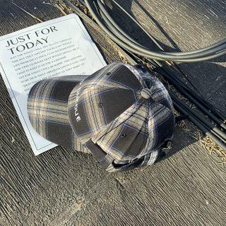 Plaid Baseball Cap Plaid - Brown - One Size