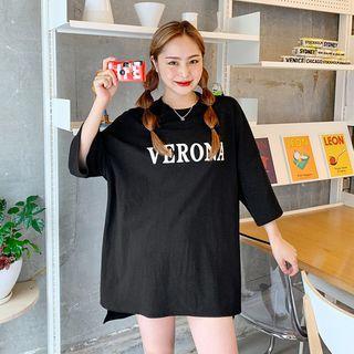 Letter Print Back Oversize T-shirt