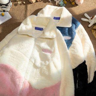 Color Block Fluffy Jacket