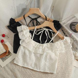 Ruffled Cropped Halter Top