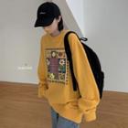 Printed Long-sleeve Pullover Curcumin - One Size