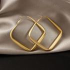 Square Hoop Drop Earring 1 Pair - Gold - One Size