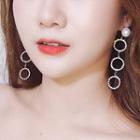 Rhinestone Circle Drop Earring As Shown In Figure - One Size