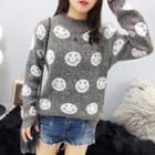 Smiley Face Jacquard Sweater