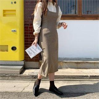 Sleeveless Herringbone Long Dress