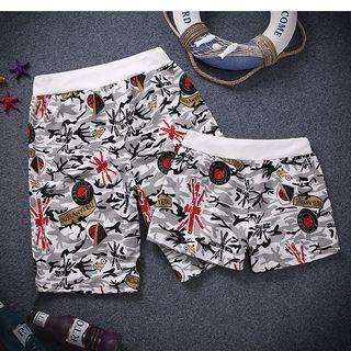 Couple Matching Printed Sweat Shorts