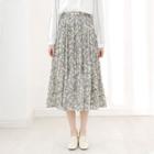 Flower Print Midi Skirt