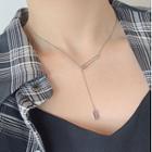 Alloy Safety Pin Pendant Necklace Silver - One Size