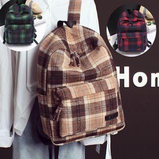 Plaid Tweed Backpack