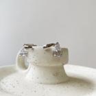 Rhinestone Sterling Silver Cuff Earring E368 - 1 Pc - Silver - One Size