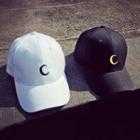 Embroidered Crescent Moon Cap
