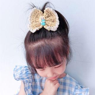 Fleece Bow-accent Hair Clip