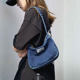 Denim Zip Shoulder Bag
