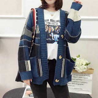 Pocketed Plaid Cardigan