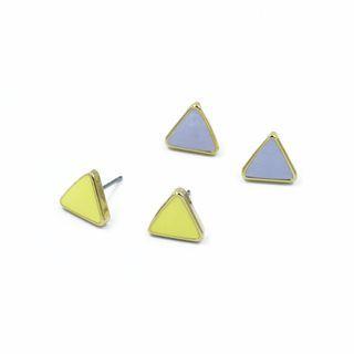 Colored Triangle Ear Studs