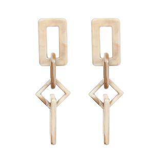 Acrylic Chain Earrings Beige - One Size