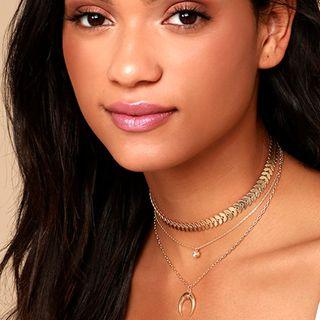 Beaded Moon Layered Choker
