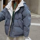 Two-way Color-block Padded Parka