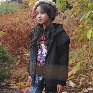Family Matching Cape-sleeve Fleece-lining Hooded Jacket