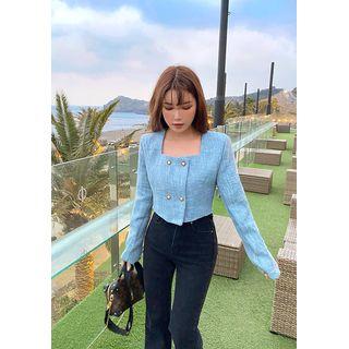 Square-neck Crop Tweed Jacket