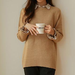 Dip-back Raglan Knit Top