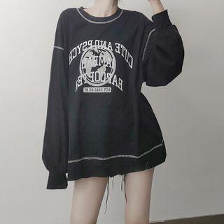 Long Sleeve Graphic Oversize Sweatshirt