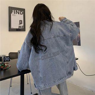 Big-pocket Print Denim Jacket