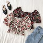 Off-shoulder Strawberry Printing Cropped Top