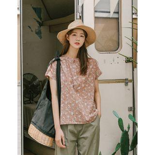 Round Neck Floral Print Blouse
