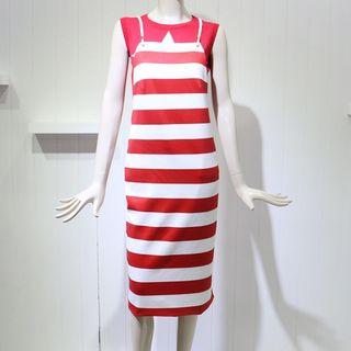 Sleeveless Top / Striped Suspender Dress