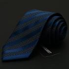 Striped Neck Tie Black, Blue - One Size