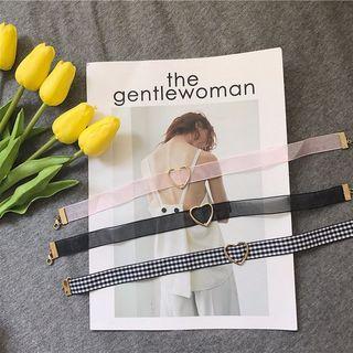 Heart Lace Choker Black - One Size