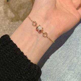 Rhinestone Alloy Bracelet Bracelet - Gold - One Size