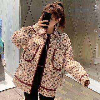 Printed Button Jacket As Shown In Figure - One Size