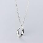 925 Sterling Silver Twisted Hoop Pendant Necklace S925 Silver - Necklace - One Size