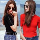 Rings-accent Knit T-shirt