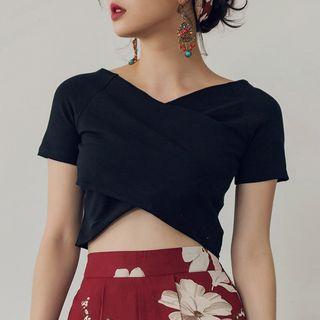 Wrap-front Crop Top